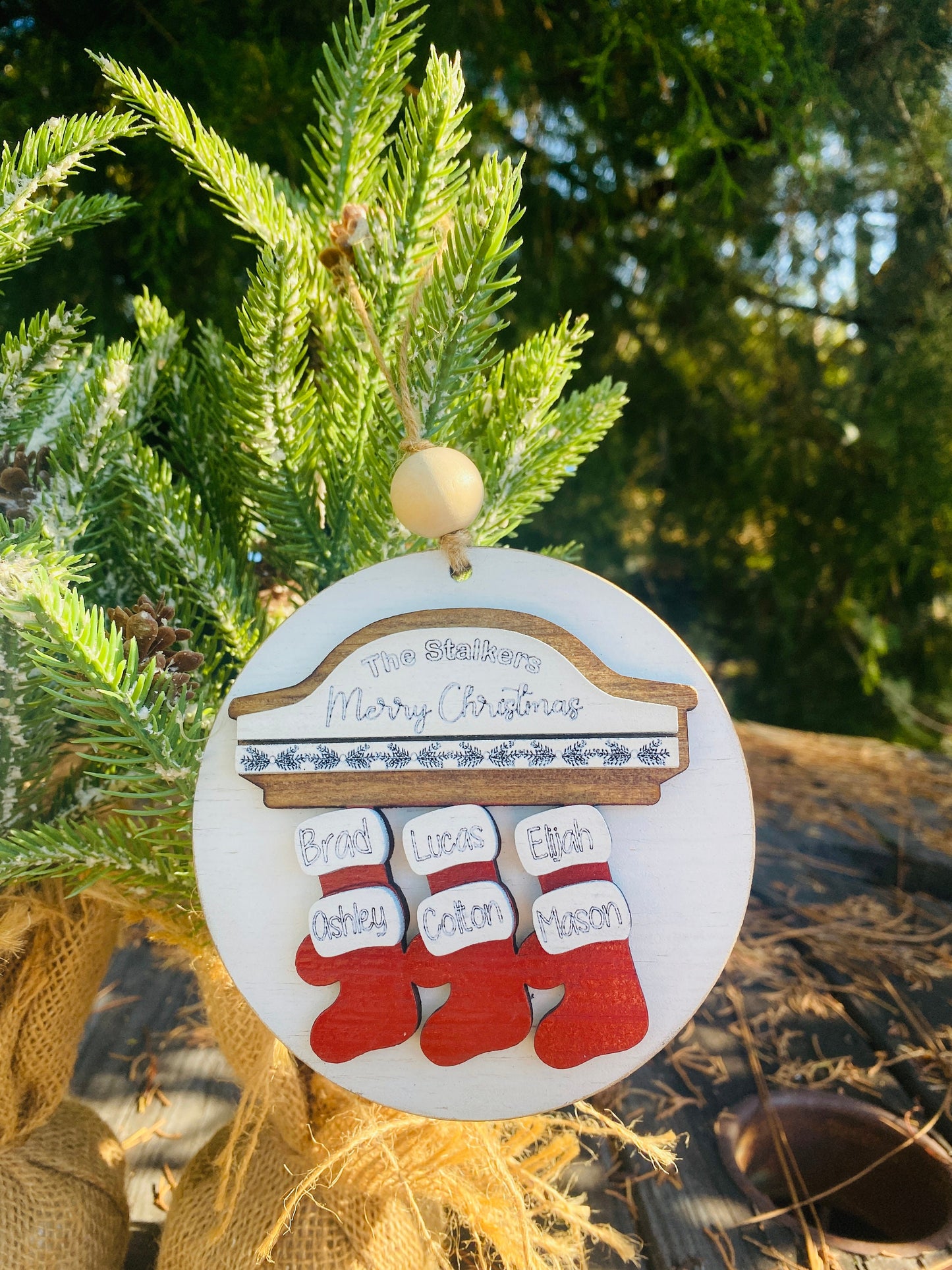 Christmas ornament gift, Christmas ornament, Christmas tree decor, farmhouse ornament, family ornament, personalized Christmas decor, mantle