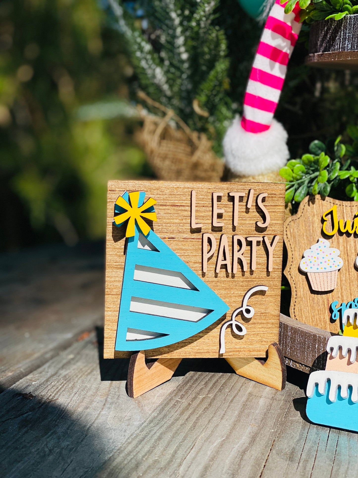 Happy Birthday tier tray decor, just add sprinkles, birthday home decor, birthday party decor, birthday tier tray signs, Rae dunn decor