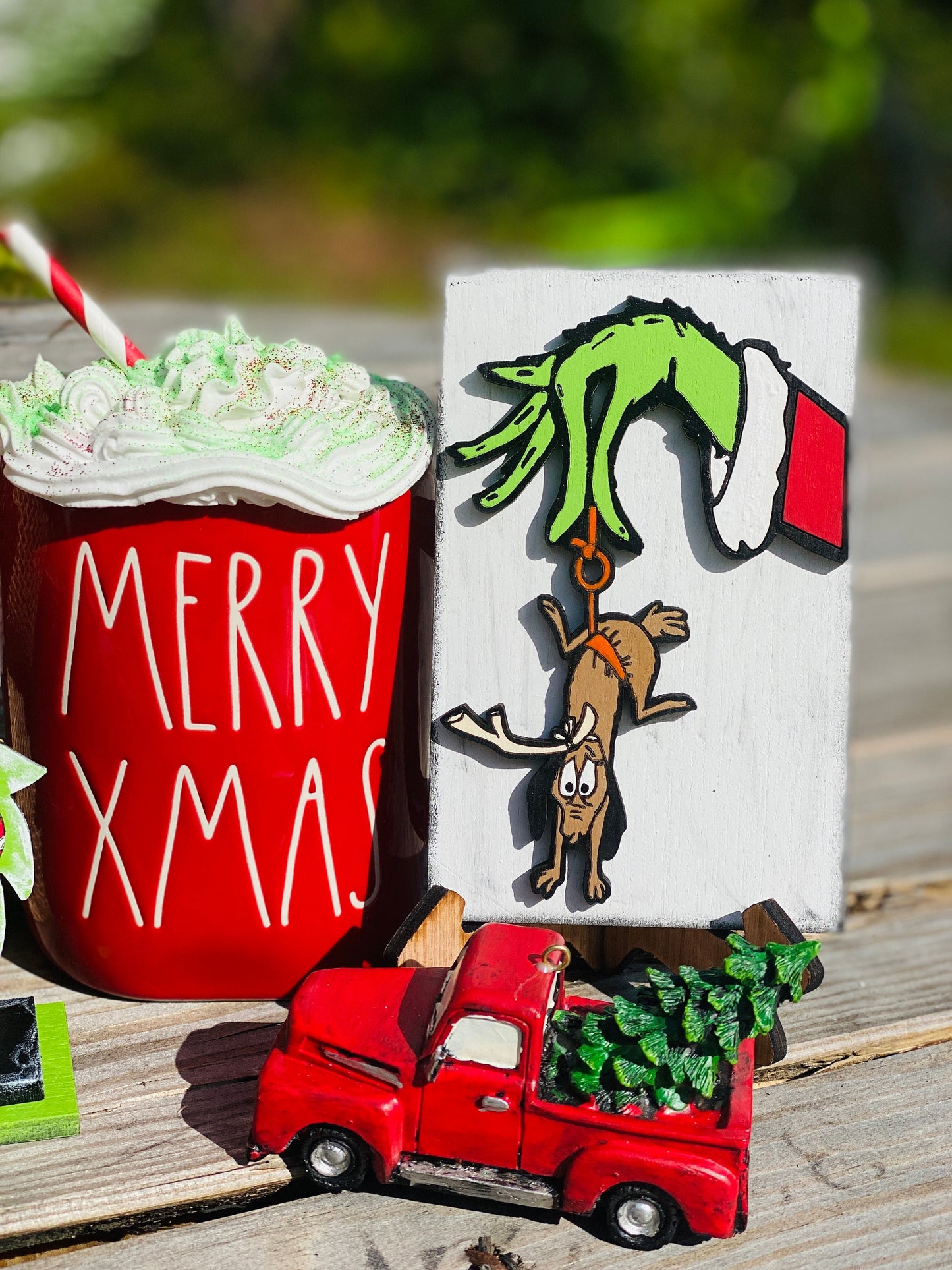 Christmas Tiered Tray Set,home decor, merry xmas, Christmas, Santa’s sled, gnome, believe, farmhouse decor,xmas decor, Rae Dunn decor