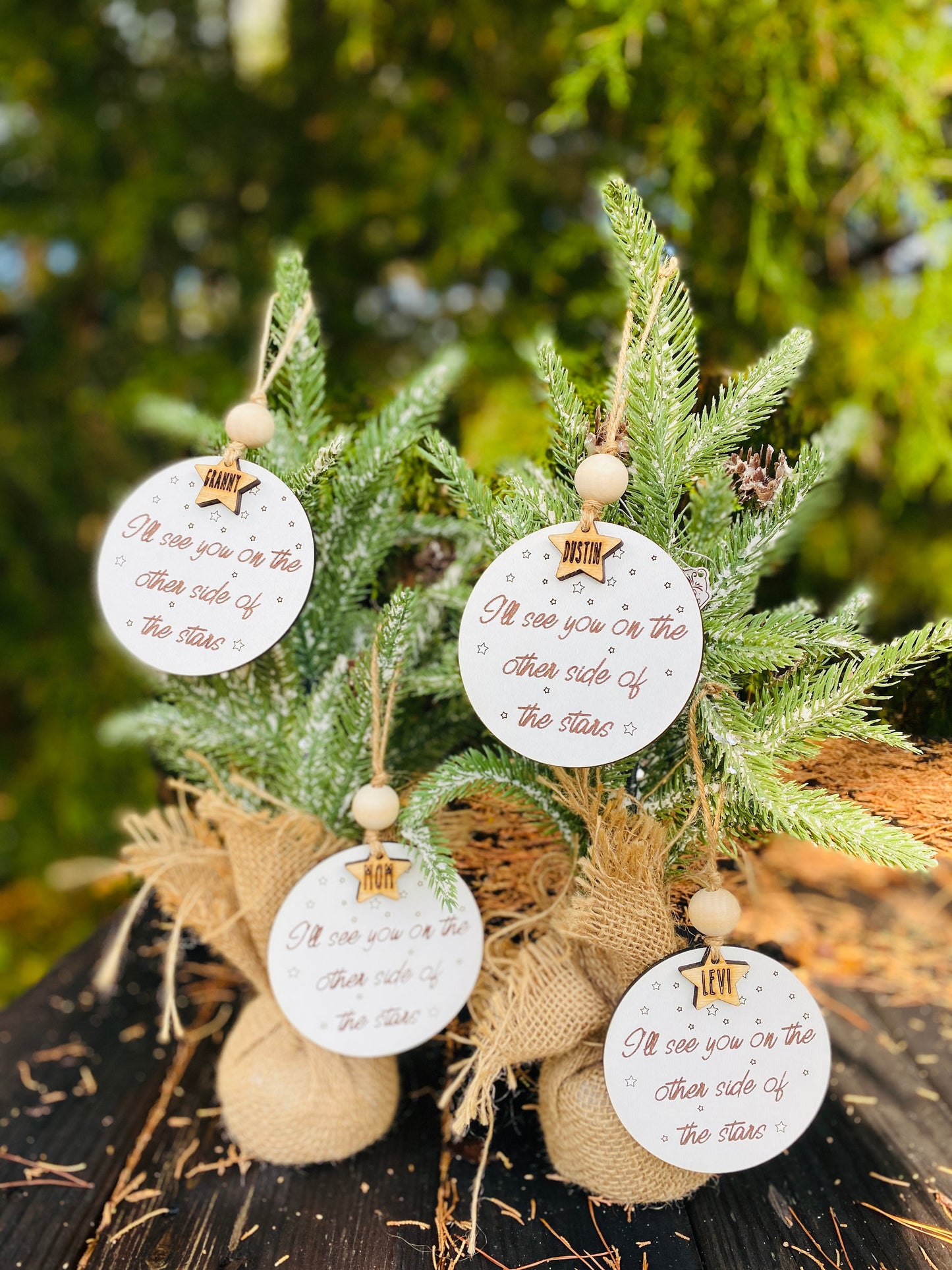 Memorial ornament-Christmas tree decor-I’ll see you-other side of the stars-miss you-Christmas decor-home decor-personalized
