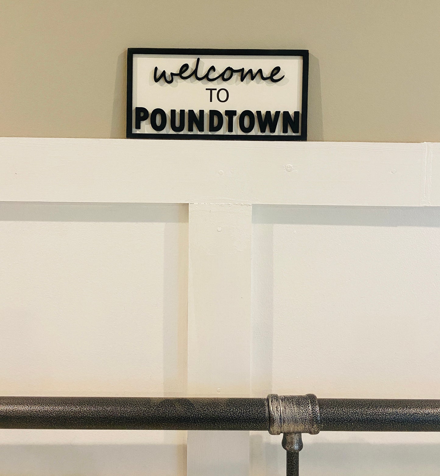 Welcome to pound town sign, wall decor, funny sign, housewarming gift, dirty humor, farmhouse, rustic, home decor