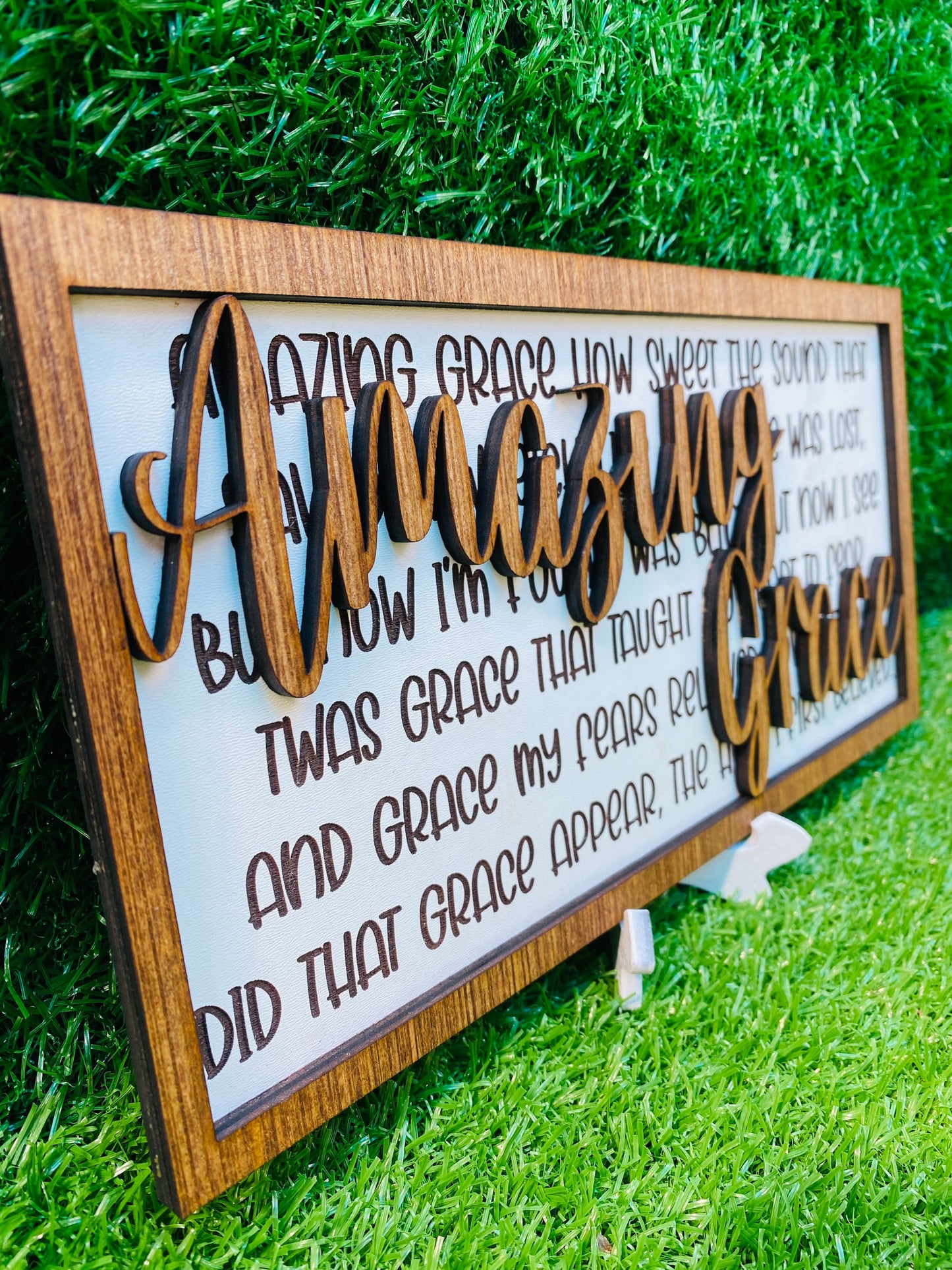 Amazing Grace Hymn engraved and 3D sign wall decor FREE SHIPPING