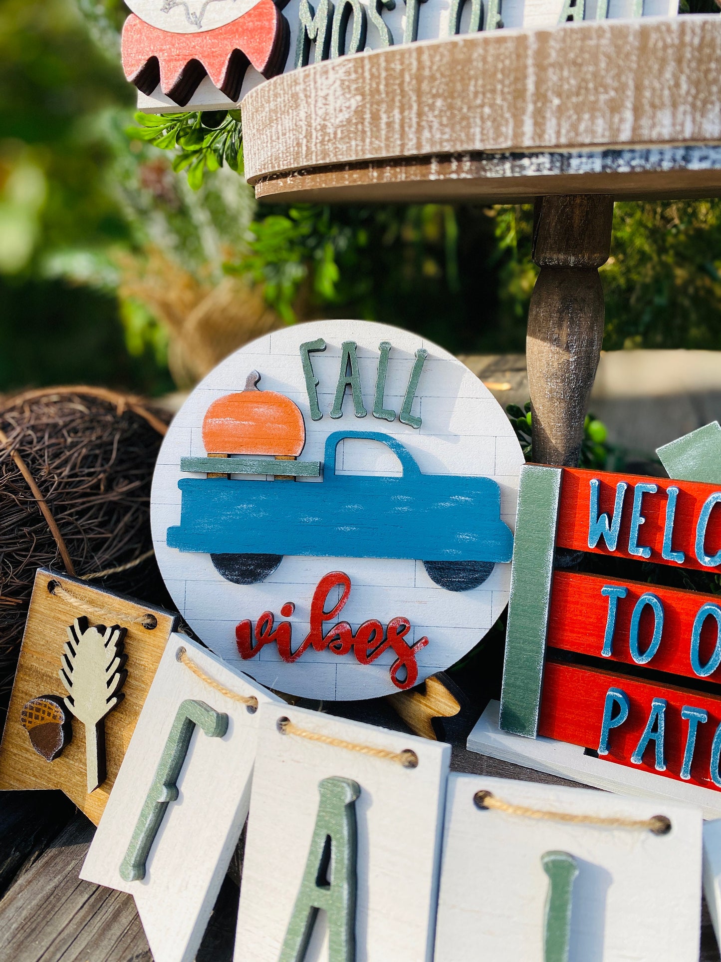 Fall tier tray decor, home decor, autumn, farmhouse, thanksgiving tier tray, 3d, mini signs, blessed, grateful, fall vibes, thankful