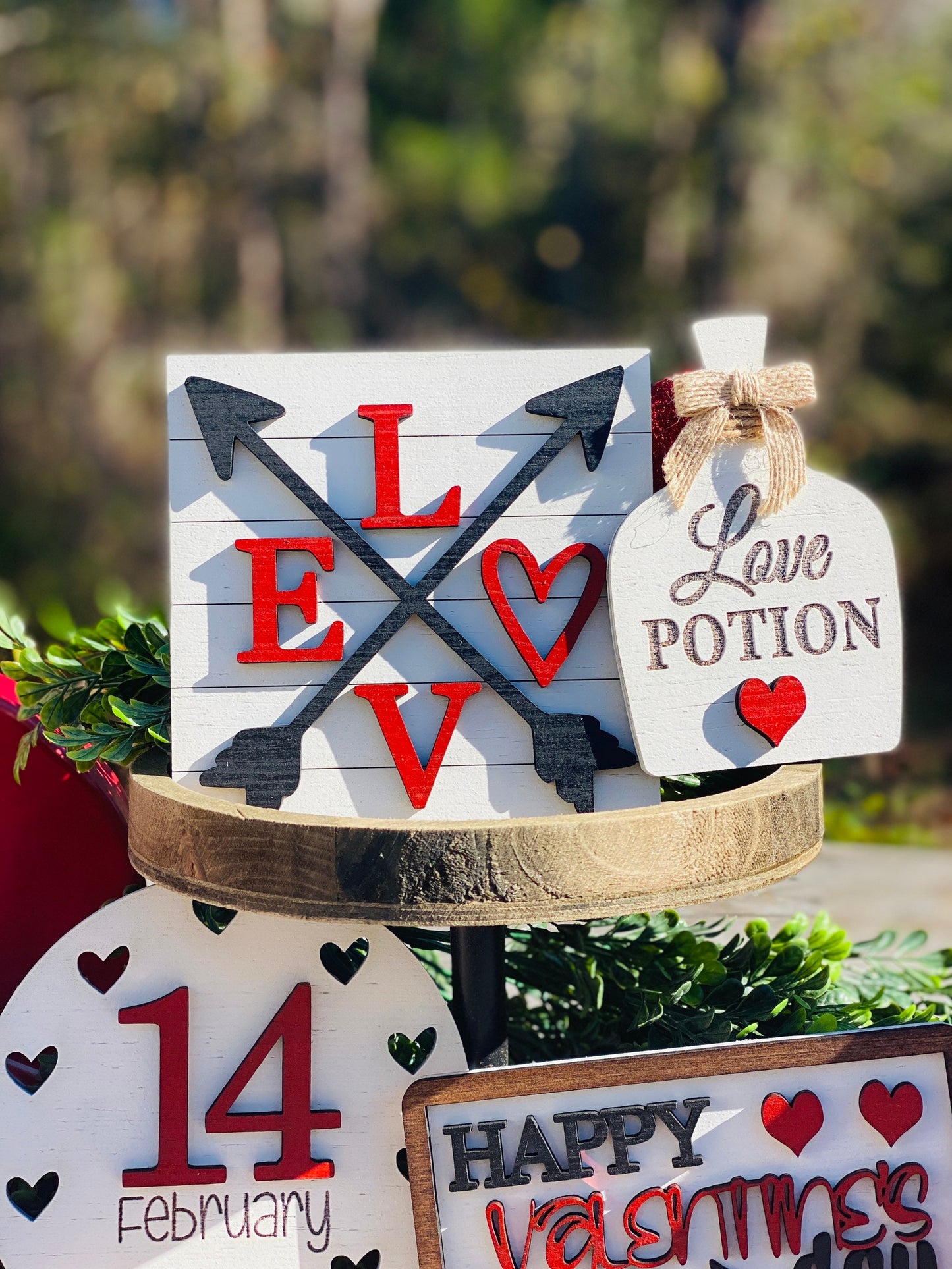 Valentines tier tray, home decor, tier tray set, sweetheart, love shack, Cupid, valentine, be mine, Rae dunn decor, love potion, xoxo
