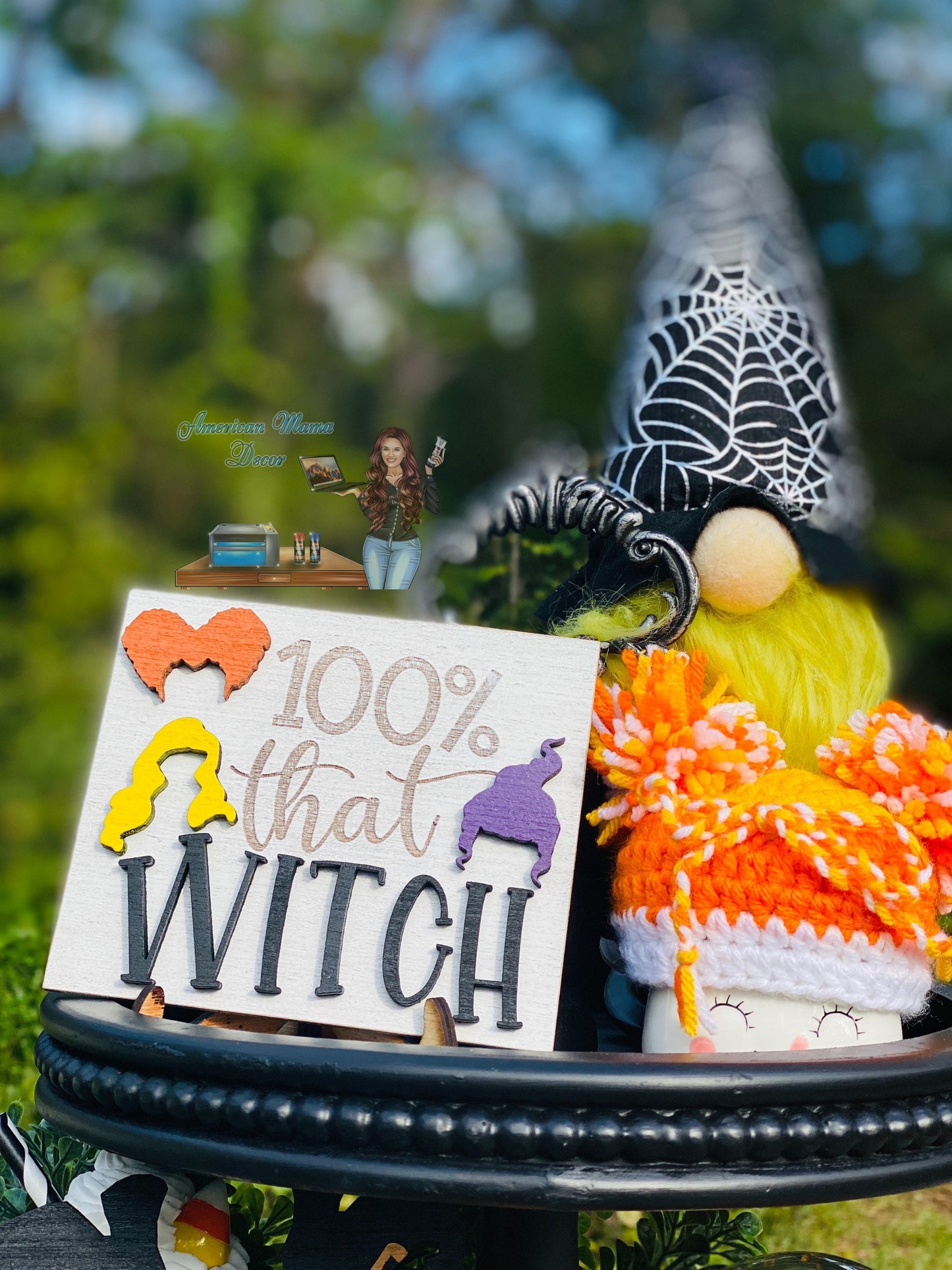 Witches tier tray decor, Halloween tier tray decor, home decor, witch spells, Rae dunn decor, Witch sisters, witches, broom rides