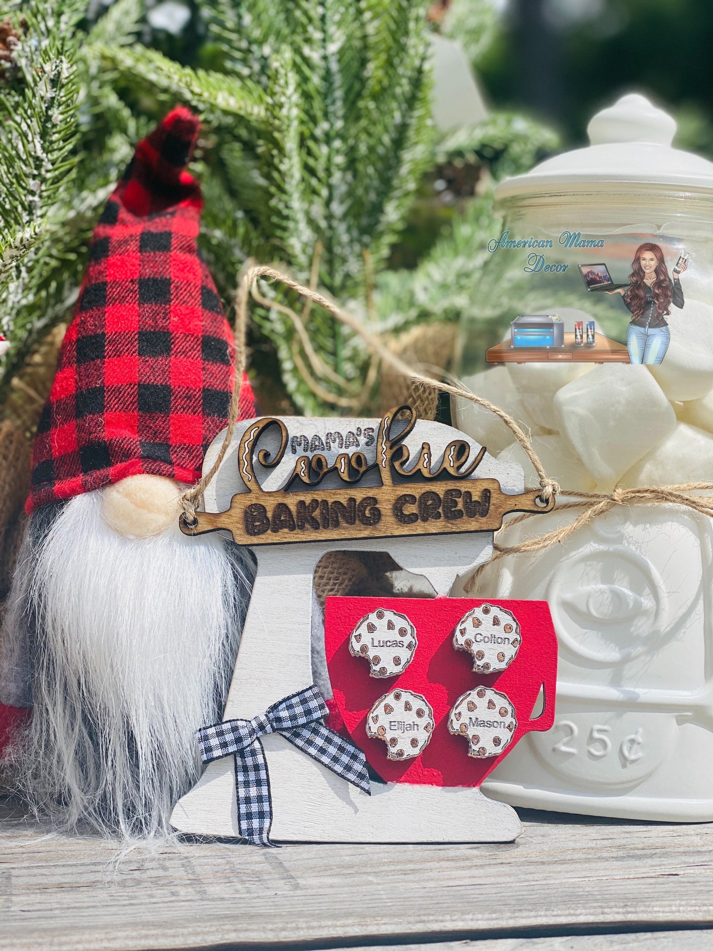Cookie baking crew ornament, Christmas ornaments, personalized Christmas gifts, gifts for grandparent, gift for parents, stocking stuffer