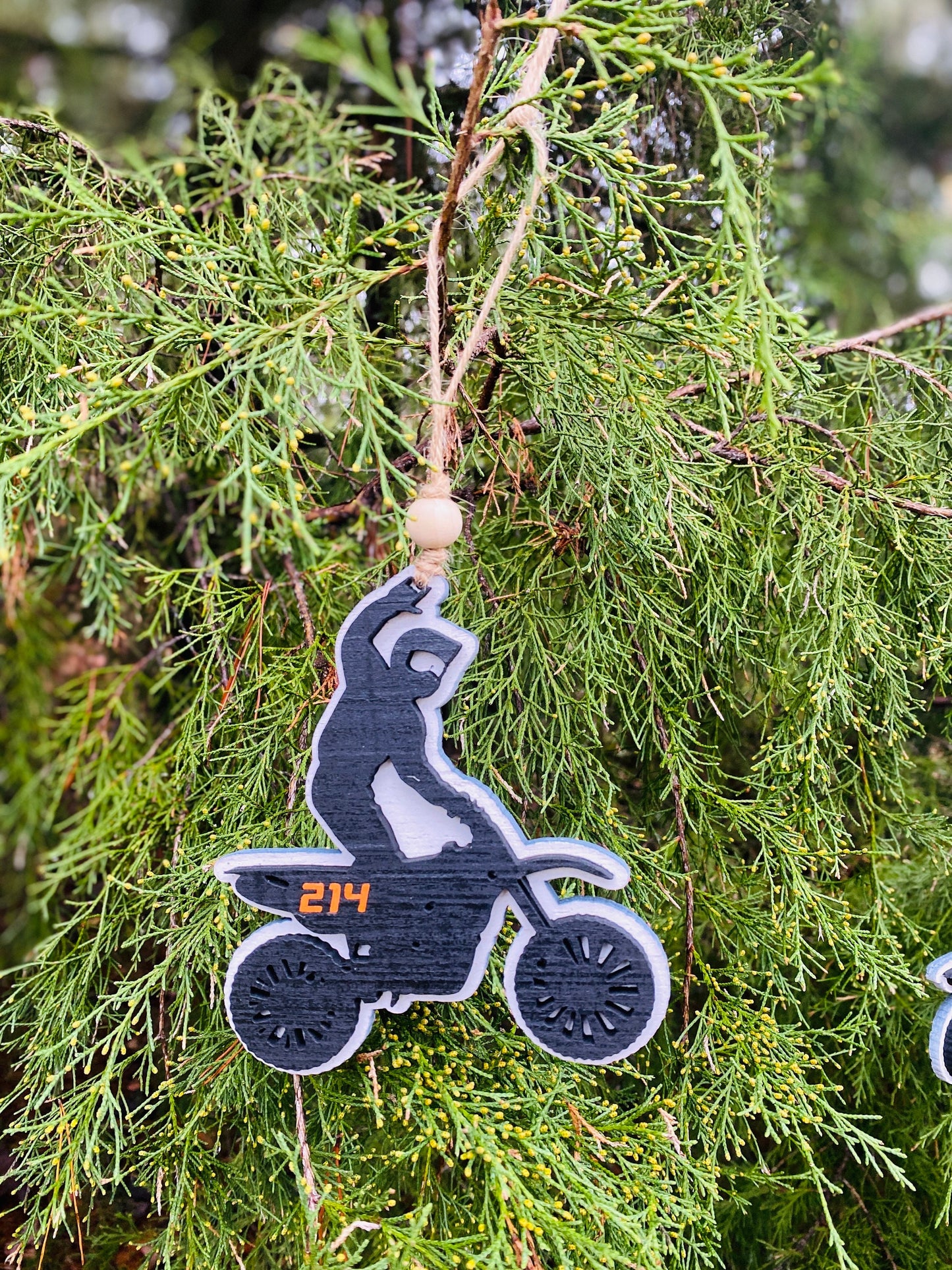 Dirt bike ornament, motocross ornaments, motocross personalized ornament, holiday decor, motocross helmet, car charm, dirt bike ornament