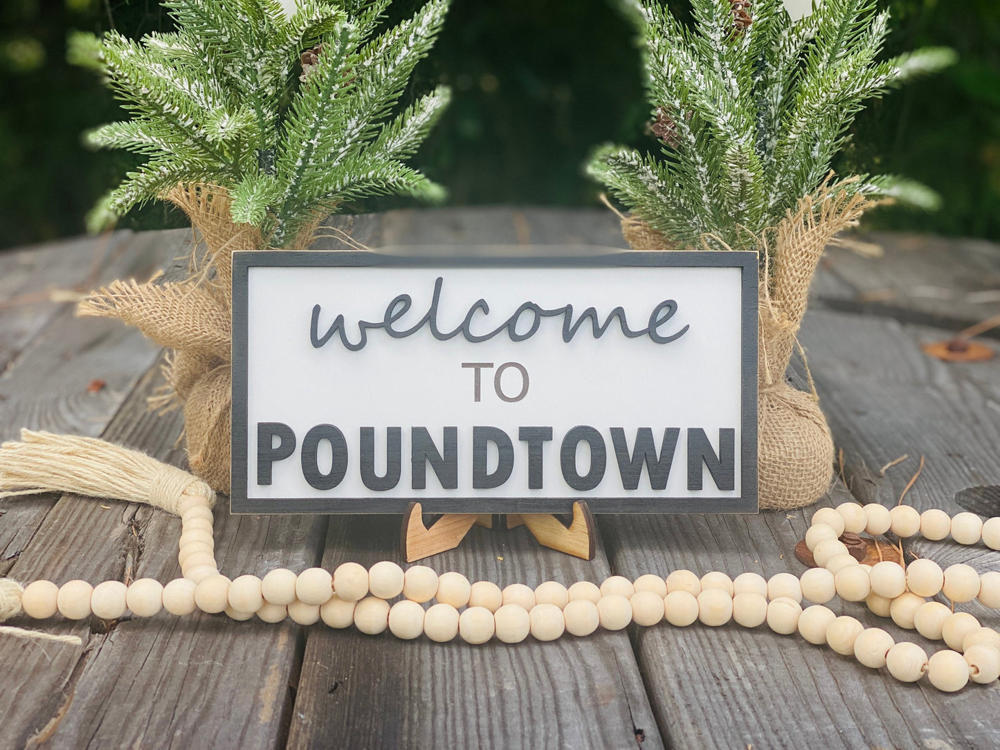 Welcome to pound town sign, wall decor, funny sign, housewarming gift, dirty humor, farmhouse, rustic, home decor