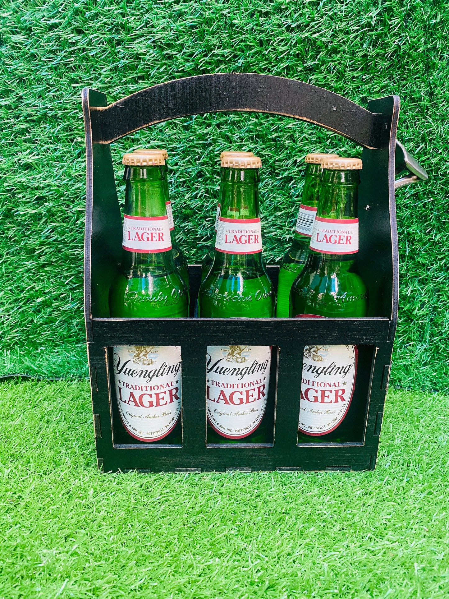 6 pk beer caddy, gift for dad, grandpa, groomsmen, uncle, brother, guy gifts, personalized, bottle opener, practical gifts, handmade