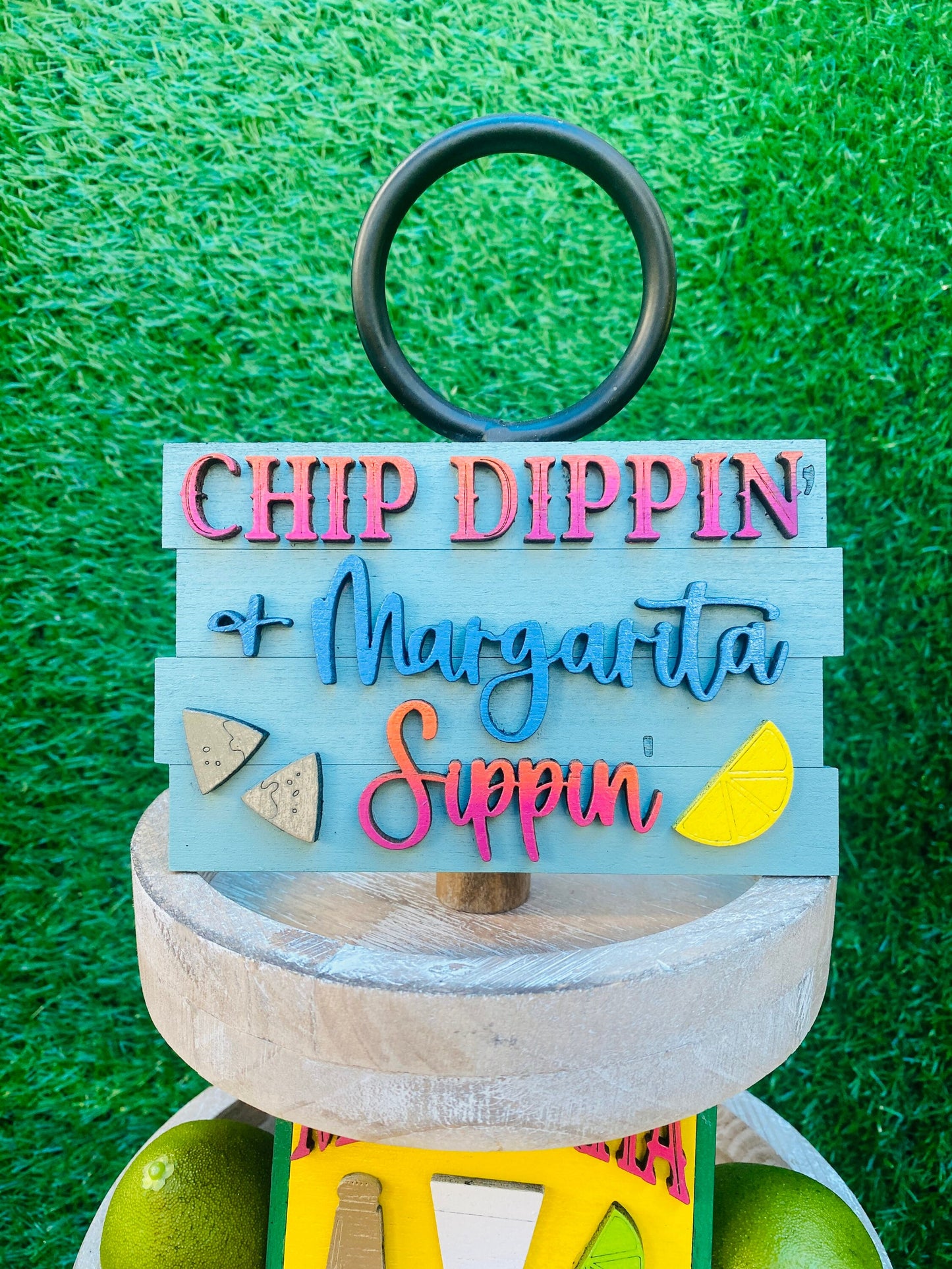 Margarita summertime tier tray set home decor