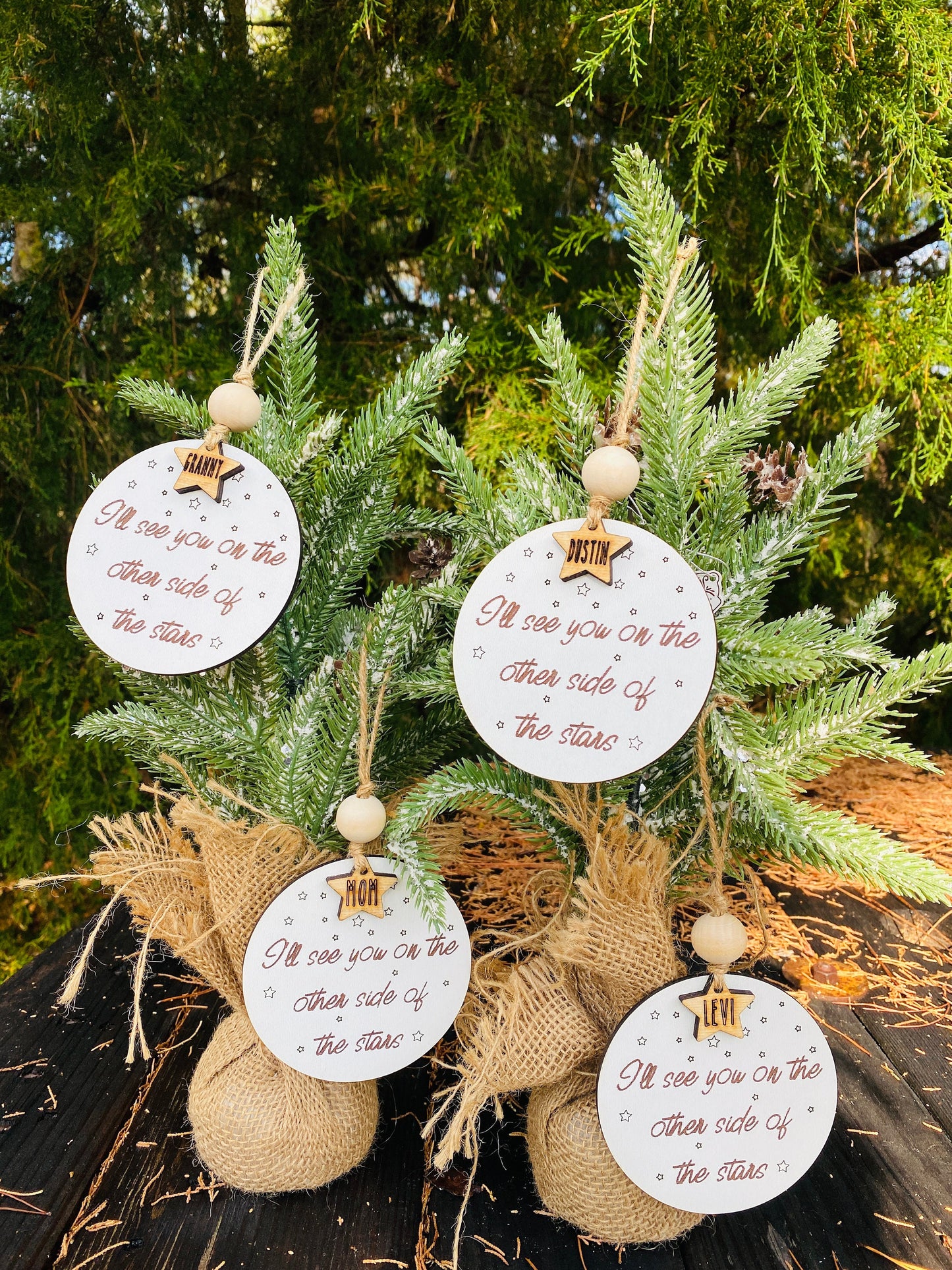 Memorial ornament-Christmas tree decor-I’ll see you-other side of the stars-miss you-Christmas decor-home decor-personalized