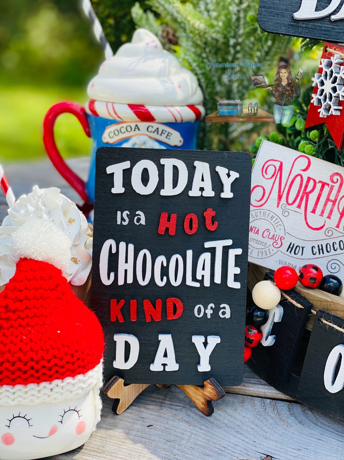 Hot cocoa bar, tier tray decor, hot chocolate, home decor, Christmas decor, stocking stuffers, peppermint sticks, candy canes, marshmallows