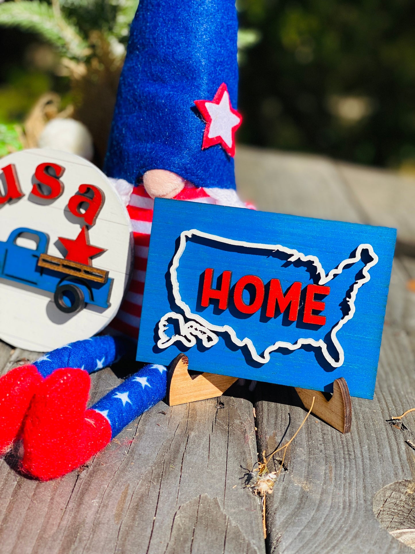 July 4th tier tray set, 4th of July, Independence Day, usa, America, one nation under god, 1776, home, liberty, United States flag, decor