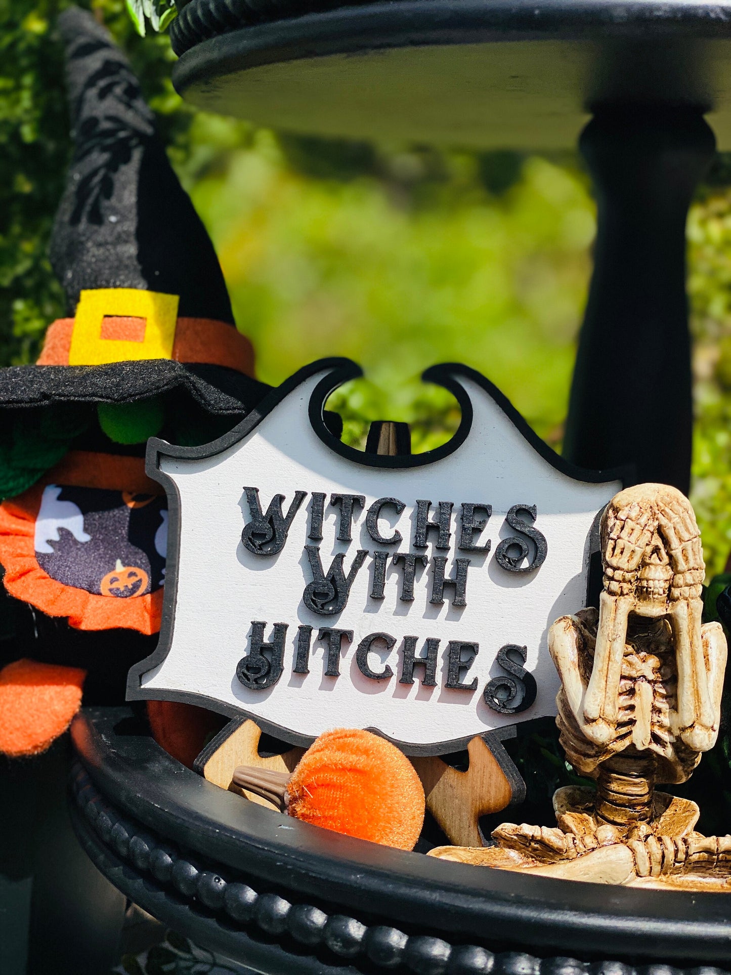 witches tier tray set,home decor,witches with hitches,best witches hitches,lot 31,camper,traveling witches,Rae Dunn, gift for mom