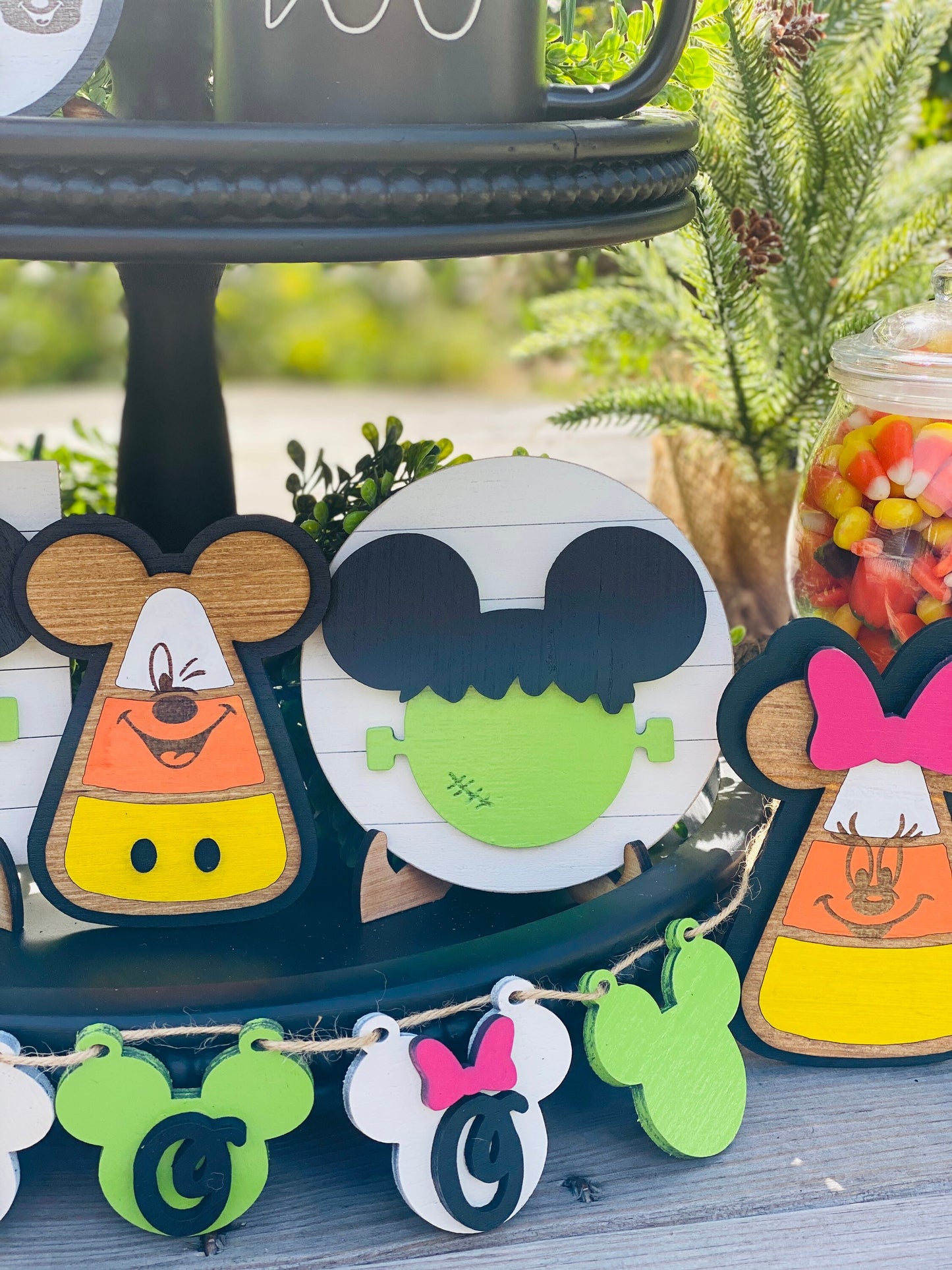 Hey boo, tier tray decor, home decor, Frankenstein, Rae dunn decor, Main Street, Halloween decor, farmhouse decor, tier tray accessories
