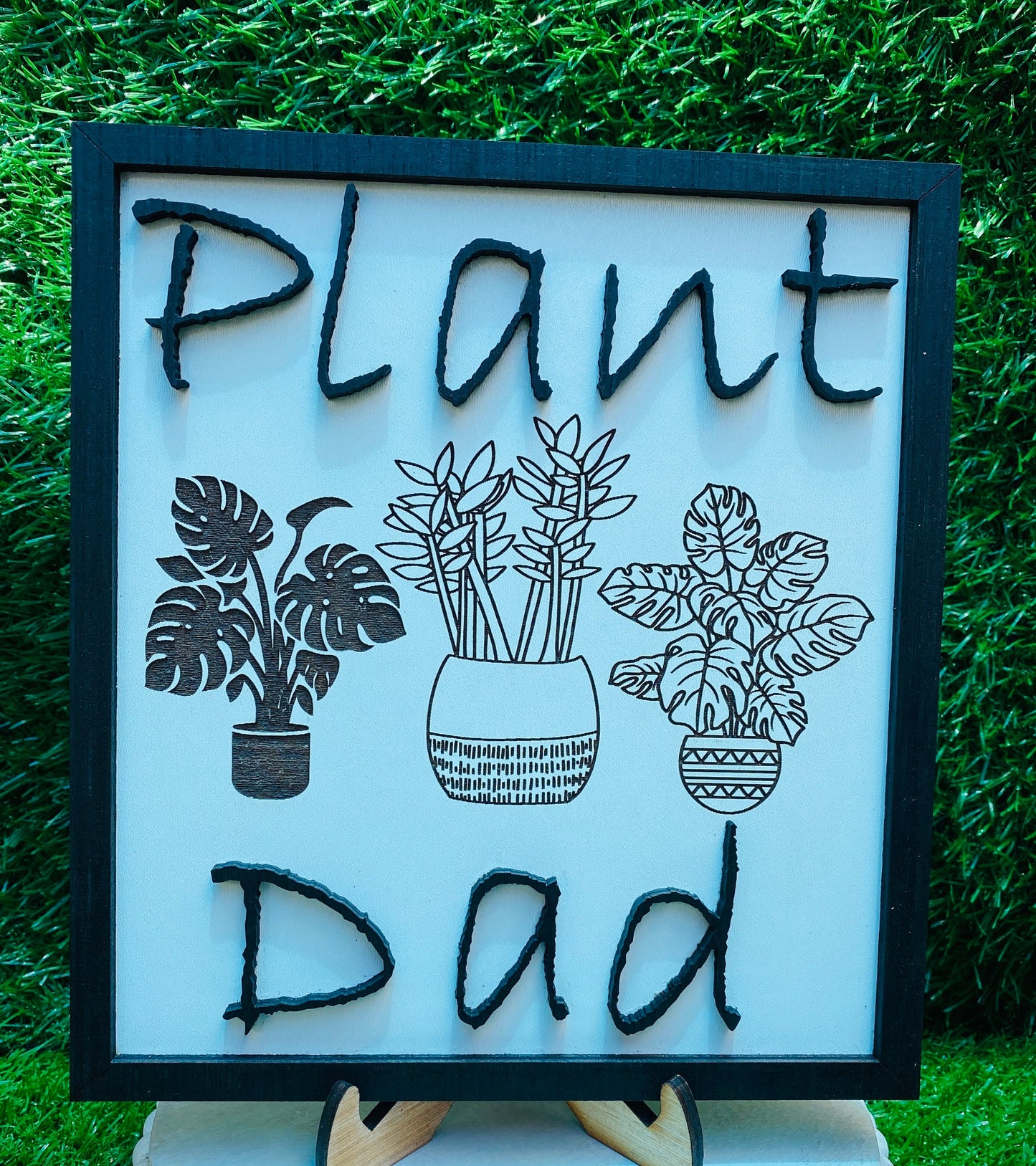 Plant dad sign *monstera, raven ZZ, variegated monstera plants* engraved and 3D FREE SHIPPING