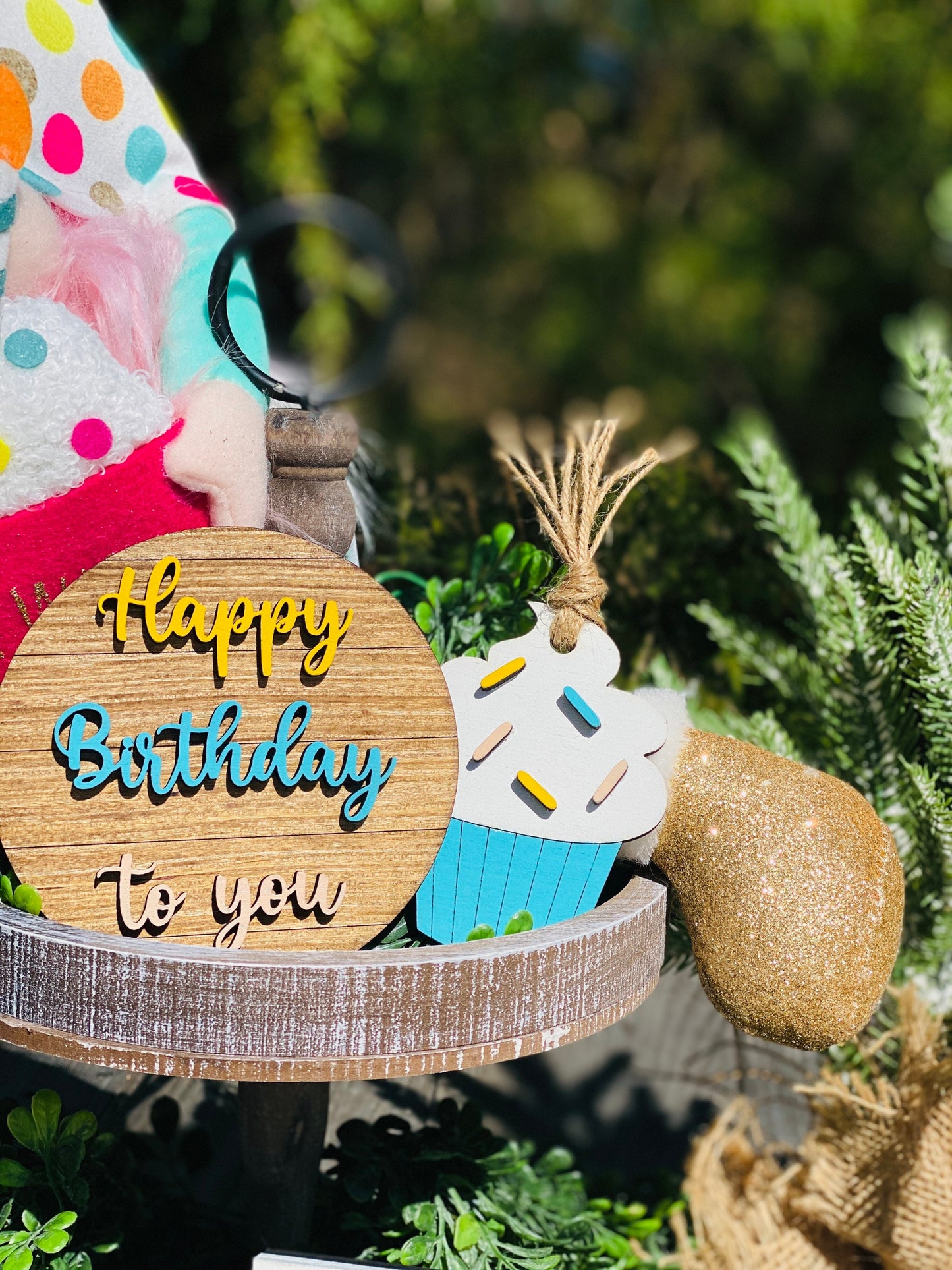 Happy Birthday tier tray decor, just add sprinkles, birthday home decor, birthday party decor, birthday tier tray signs, Rae dunn decor