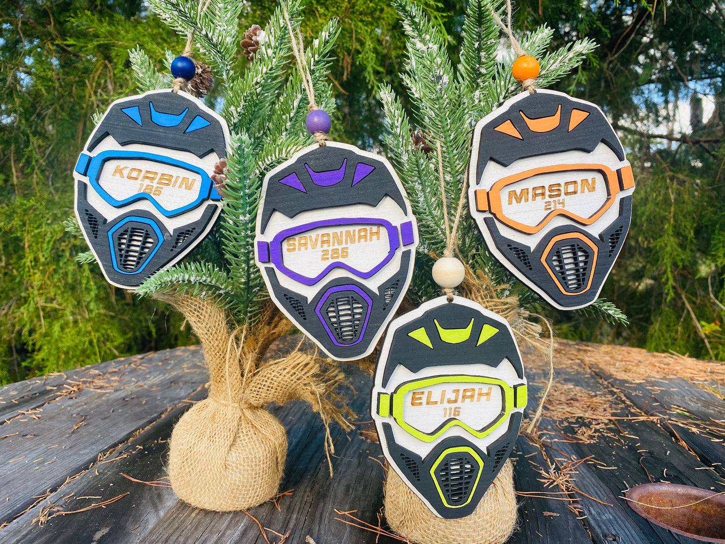 Dirt bike ornament, motocross ornaments, motocross personalized ornament, holiday decor, motocross helmet, car charm, dirt bike ornament