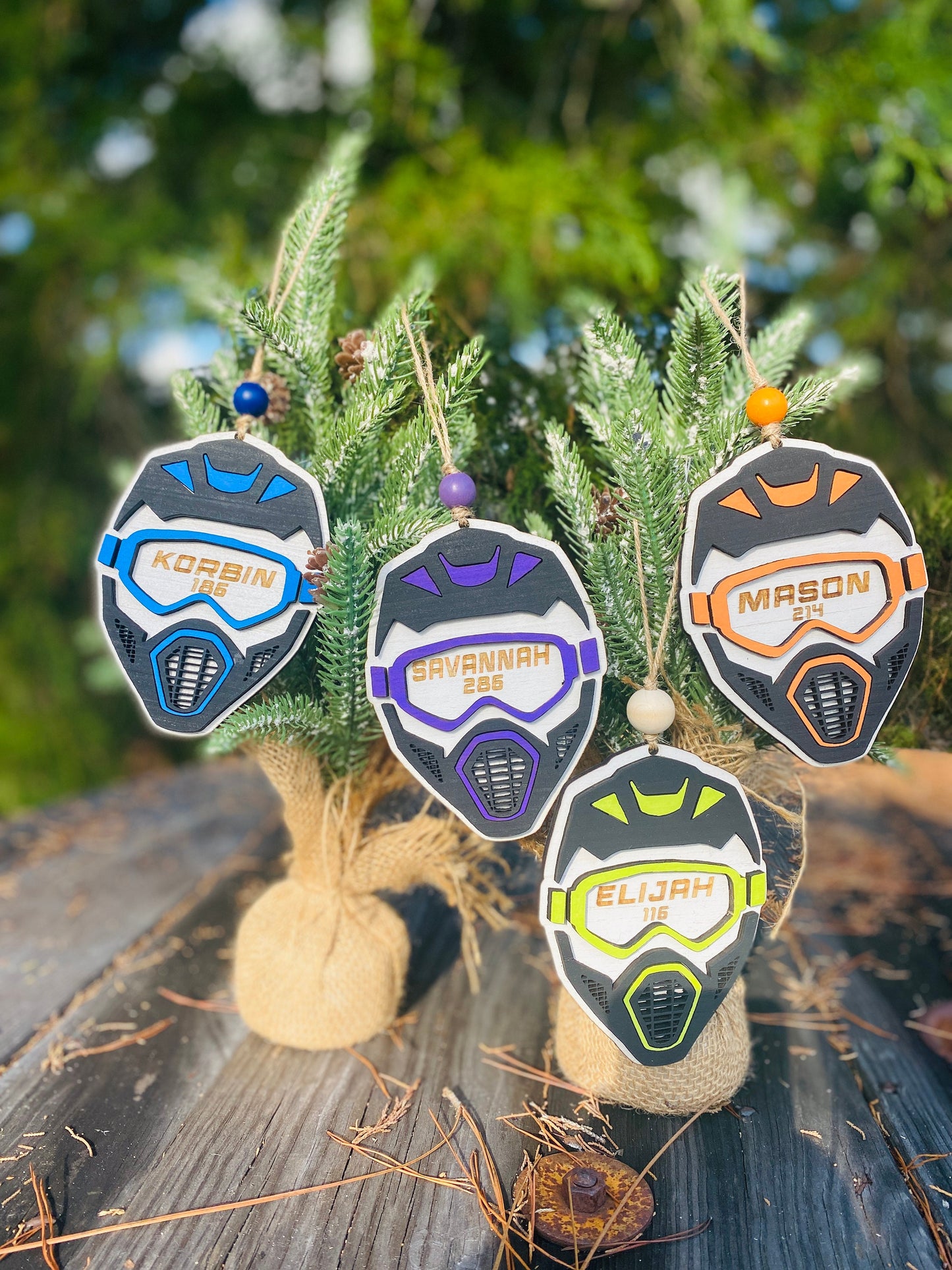Dirt bike ornament, motocross ornaments, motocross personalized ornament, holiday decor, motocross helmet, car charm, dirt bike ornament
