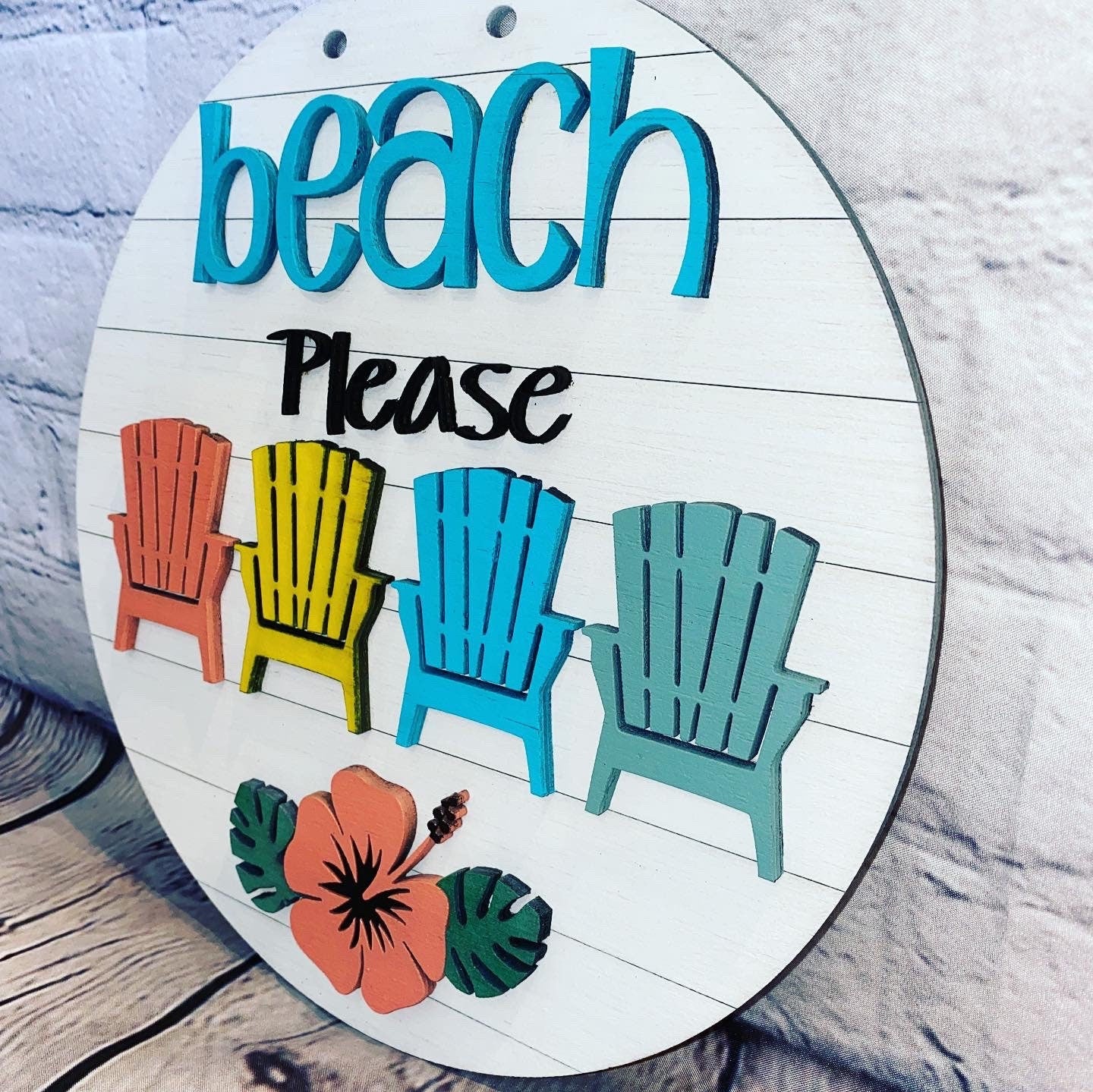 Beach Please Door Hanger