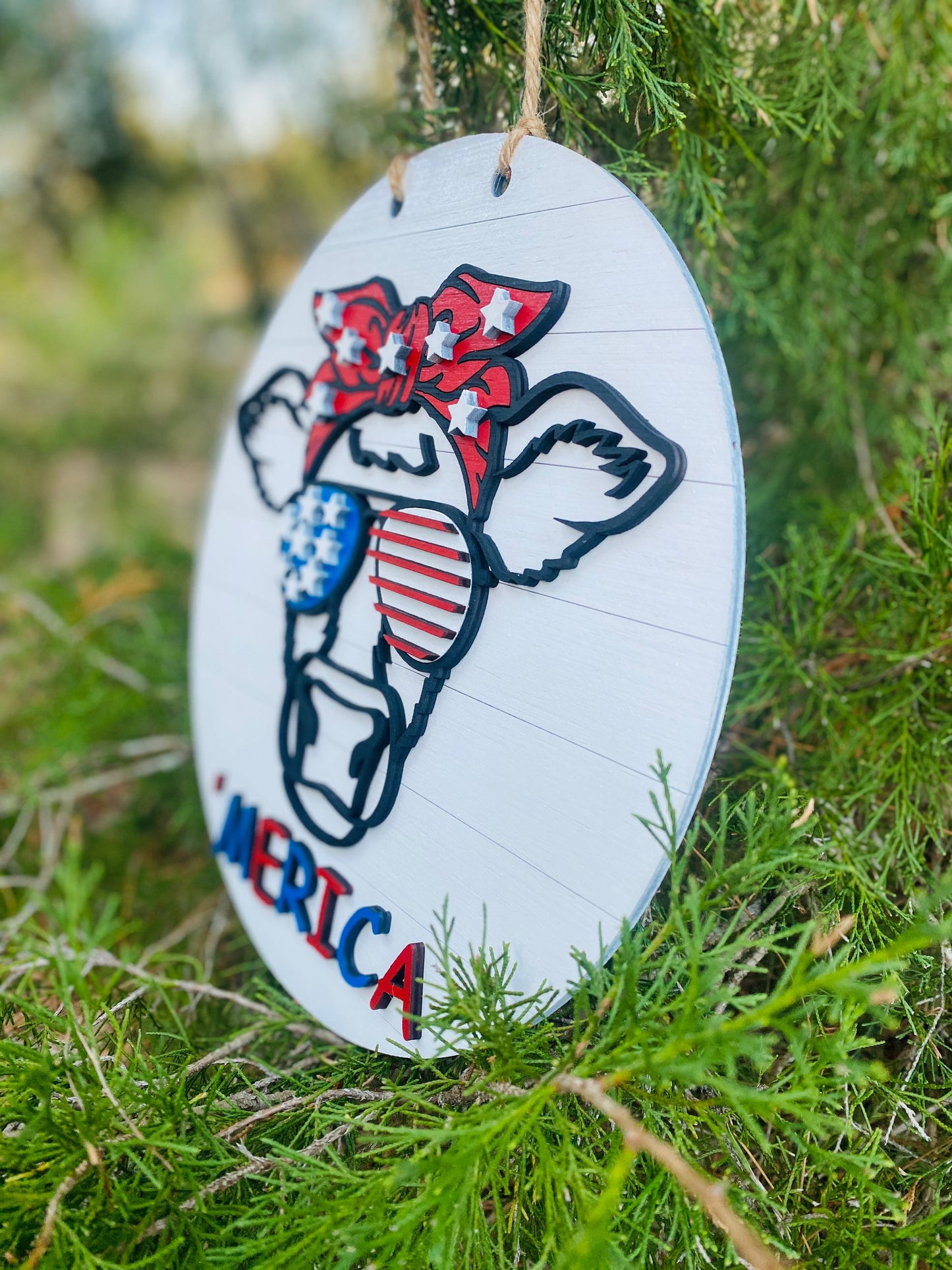 Merica cow Door Hanger