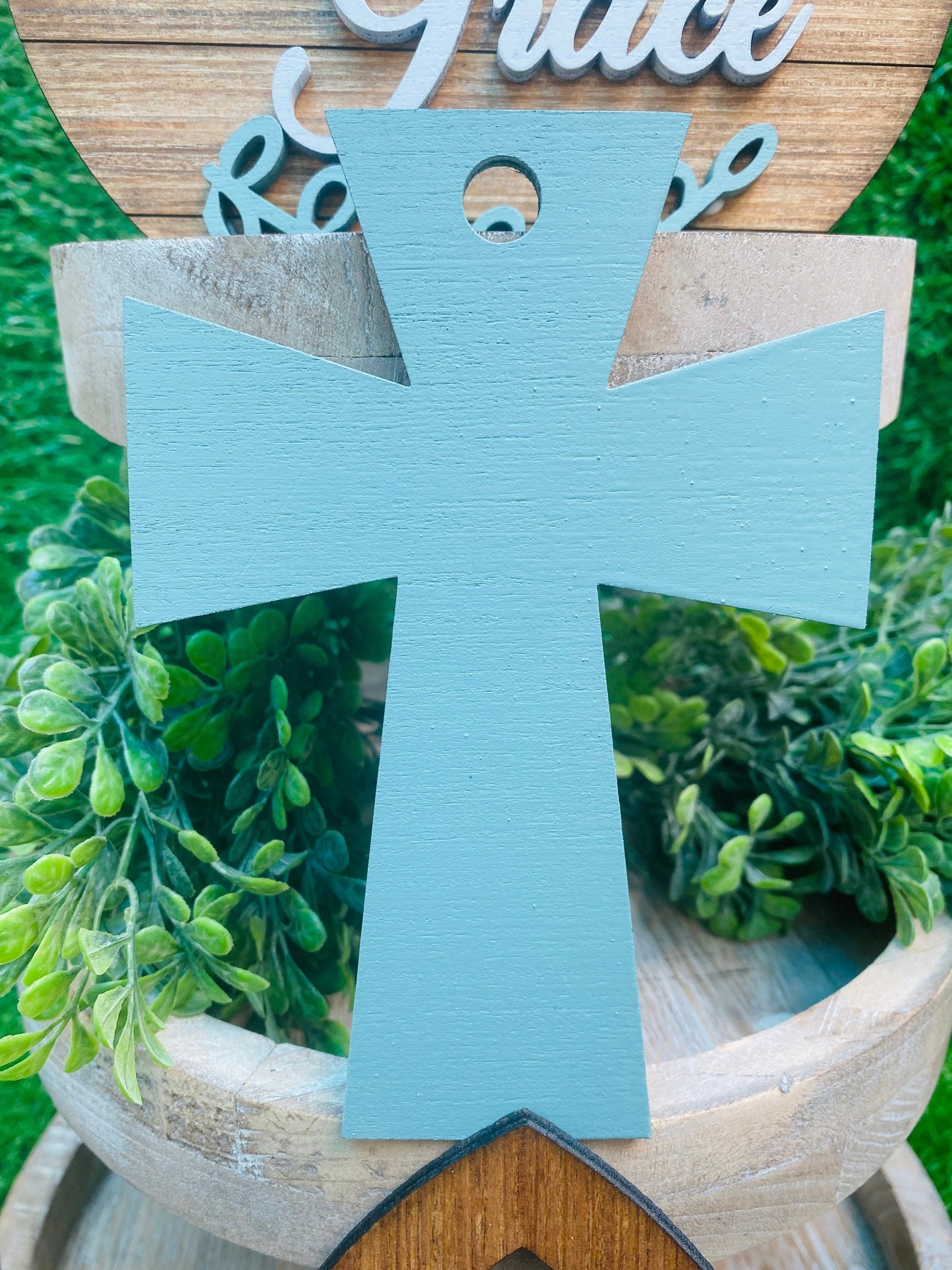 The house that built us CHURCH tier tray home decor set