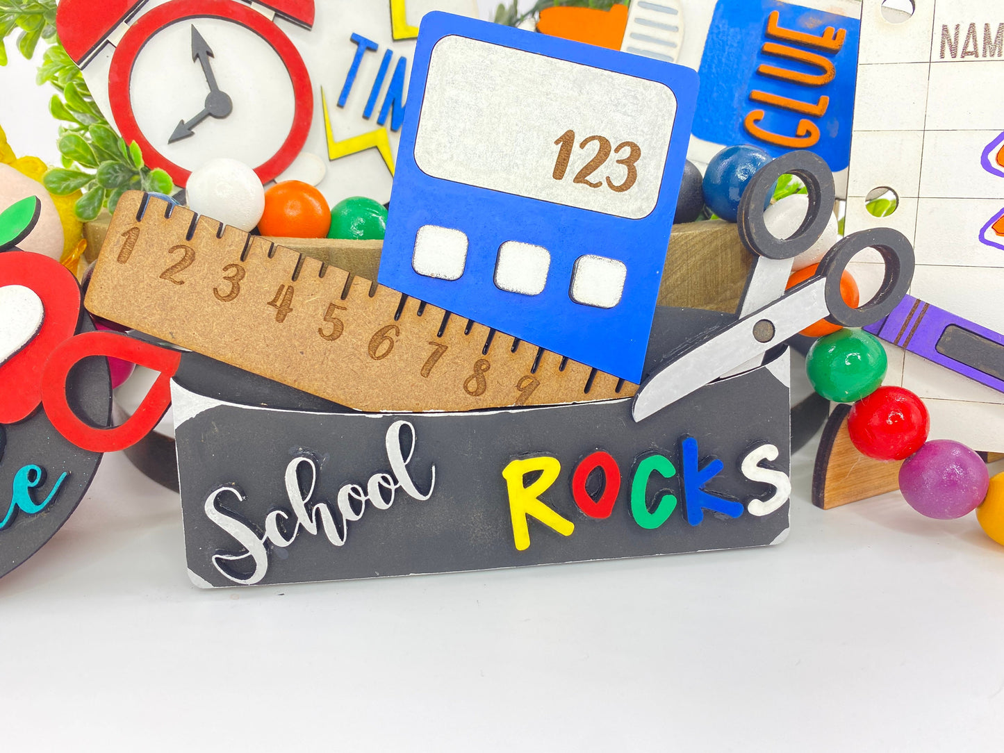 back to school tiered tray mini signs, homeschool,home decor, school time, school rocks, teacher gifts, gifts for mom,classroom decor