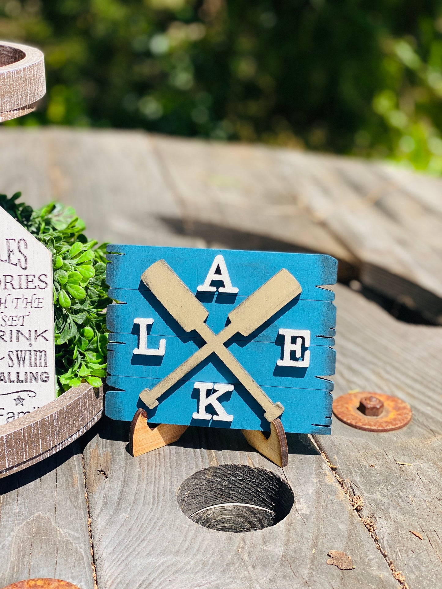 Lake life tier tray, home decor, jump in the lake, lake house, welcome, lake life, lake rules, beaches be salty, summer decor
