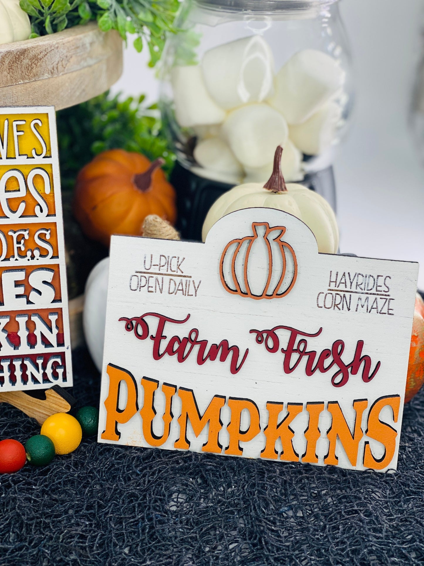 Fall tiered tray decor,pumpkin patch,pumpkin spice everything,corn maze,hayrides,apples,pumpkins,bonfires,flannel,smores,sweater weather