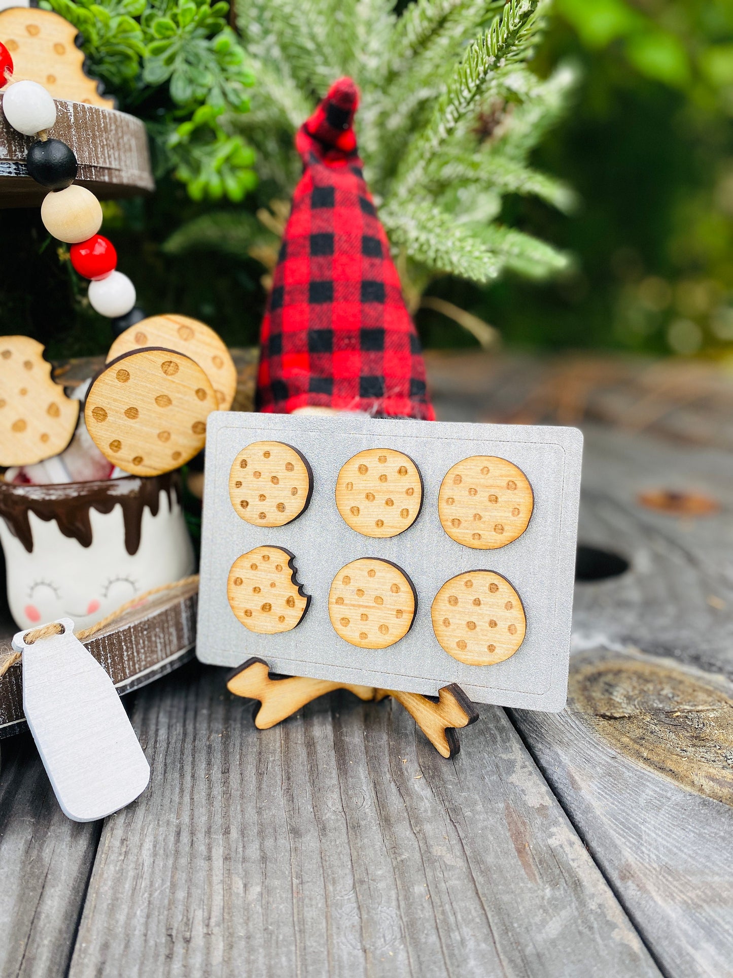 Christmas decor / tier tray decor / home decor / Rae dunn decor / merry Christmas / Santa’s cookies / bakery / milk / Mrs Claus