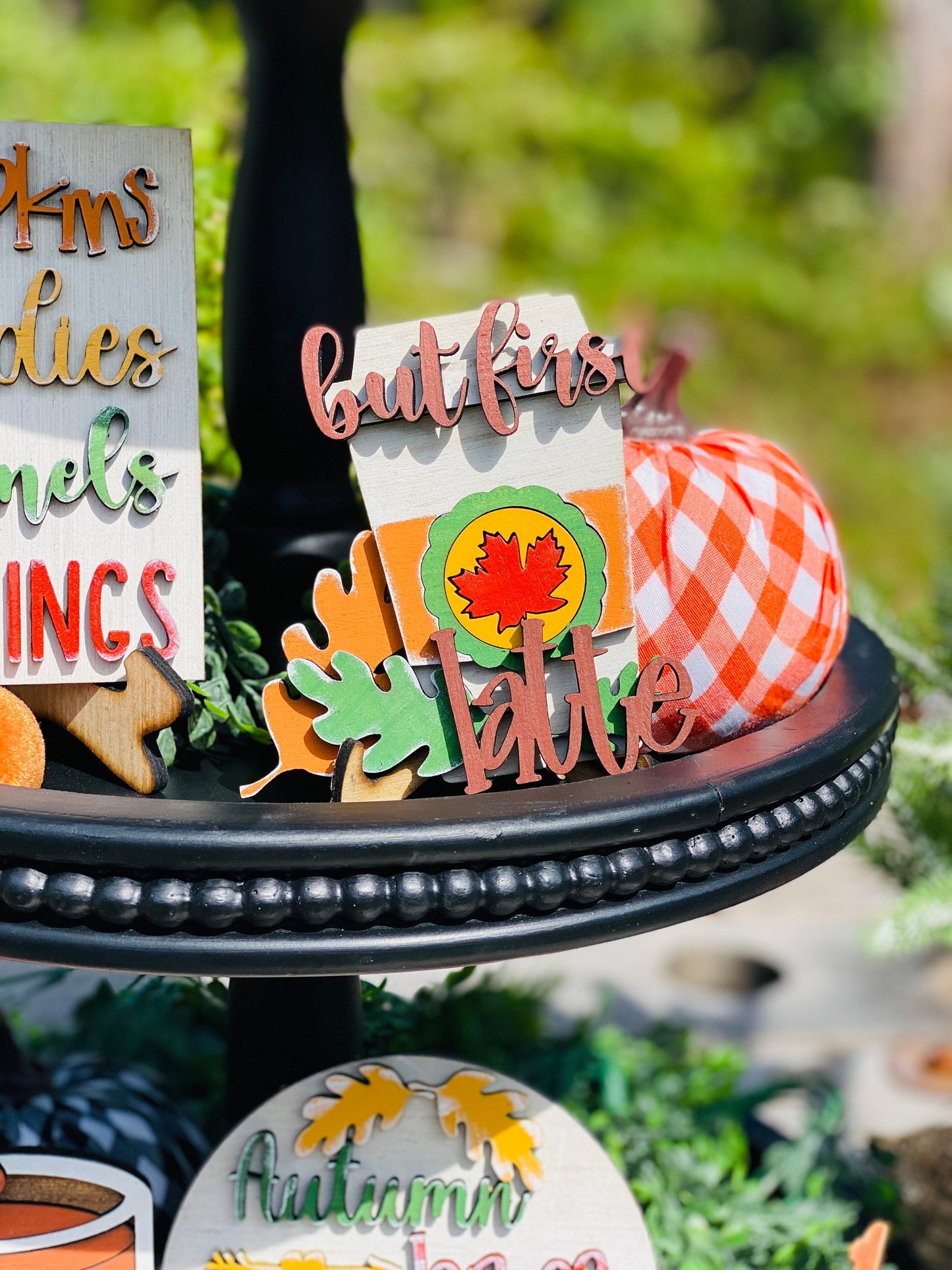 Autumn, pumpkin spice, tier tray set, fall decor, lattes, hoodies, flannels, leggings, gifts for mom, pumpkin spice season, Rae Dunn