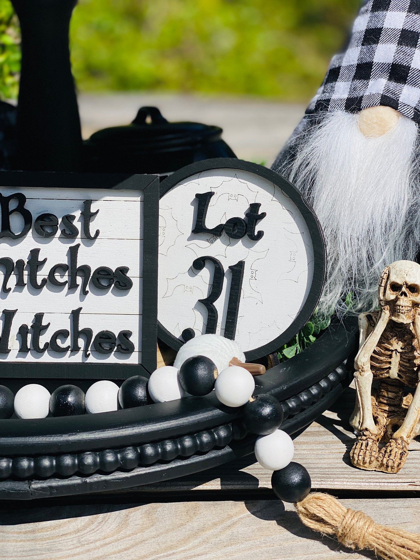 witches tier tray set,home decor,witches with hitches,best witches hitches,lot 31,camper,traveling witches,Rae Dunn, gift for mom