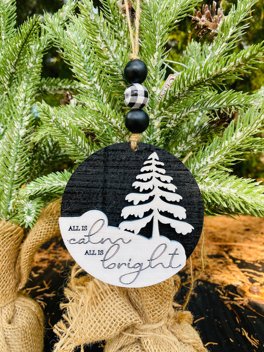 All is calm ornament-Christmas tree decor-All is bright-Christmas-Christmas songs-Christmas decor-home decor-personalized-Xmas