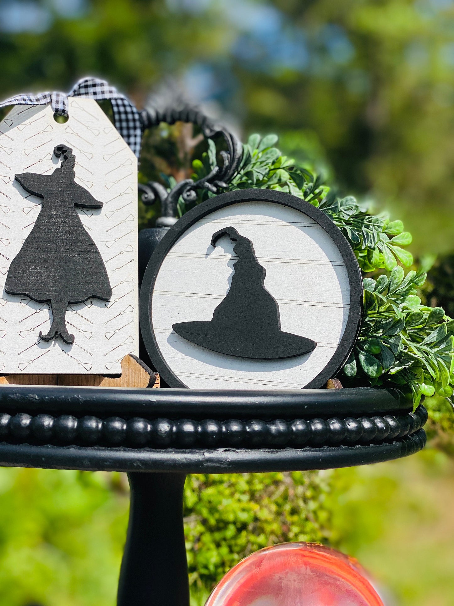 witches tier tray set,home decor,witches with hitches,best witches hitches,lot 31,camper,traveling witches,Rae Dunn, gift for mom