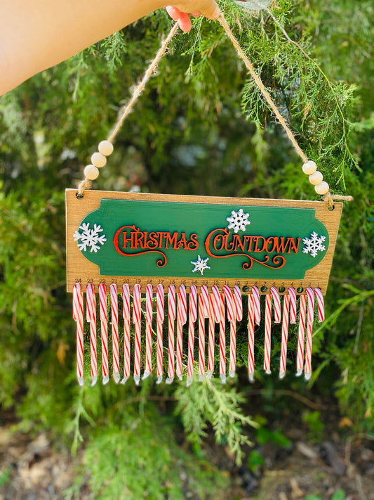 Christmas countdown, candy cane countdown, candy cane, peppermint, Christmas decor, home decor, Xmas, farmhouse, wall decor