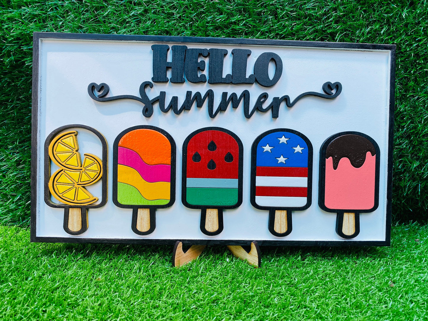 Hello summer popsicles sign *home decor* FREE SHIPPING