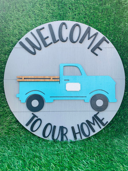 Interchangeable farm truck welcome door hanger home decor FREE SHIPPING