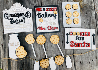 Christmas decor / tier tray decor / home decor / Rae dunn decor / merry Christmas / Santa’s cookies / bakery / milk / Mrs Claus