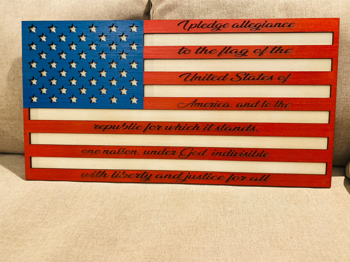 Pledge of allegiance sign, america, 3d sign, wall decor, home decor, freedom, layered sign, large wall decor, USA, americana, American flag