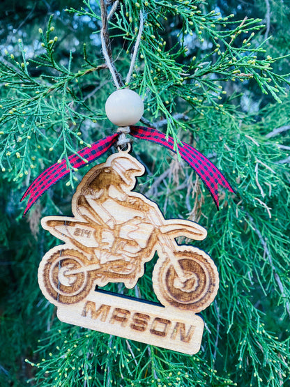 Christmas tree decor, motocross ornament, personalized ornament, Christmas decor, holiday decor, motocross helmet, car charm, custom decor