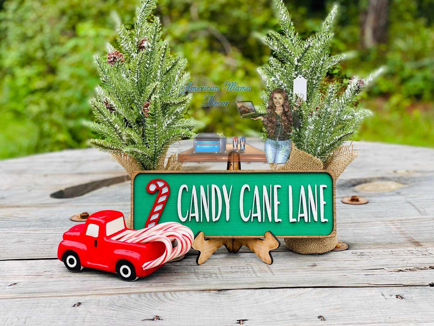 Candy cane lane sign, Christmas decor, stocking stuffer, holidays, xmas, home decor, gift for mom, wall decor, Candy canes, Santa’s candy
