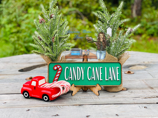 Candy cane lane sign, Christmas decor, stocking stuffer, holidays, xmas, home decor, gift for mom, wall decor, Candy canes, Santa’s candy