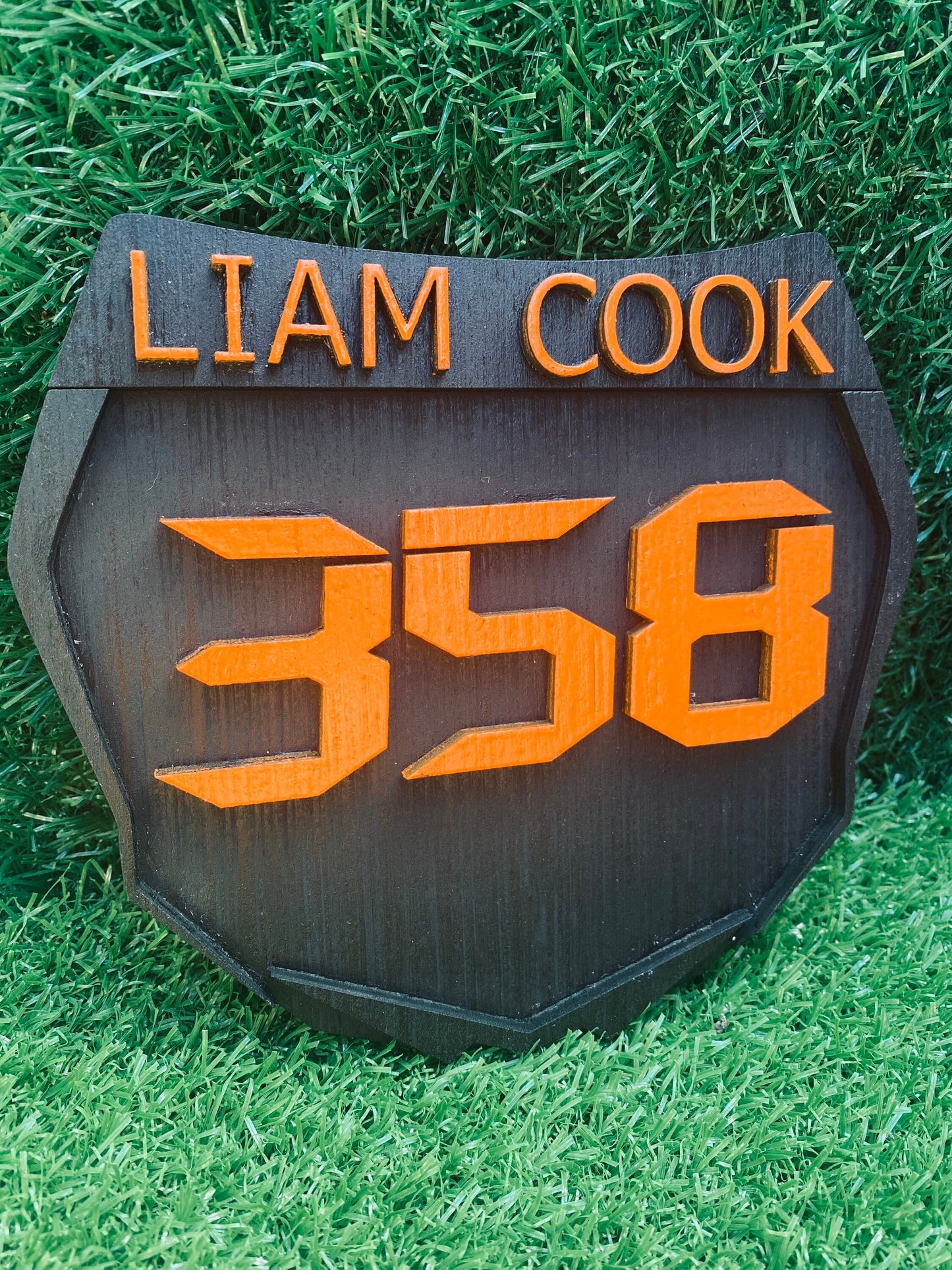 Wooden plaque race plates for home decor!! Motocross, BMX, ATV customized