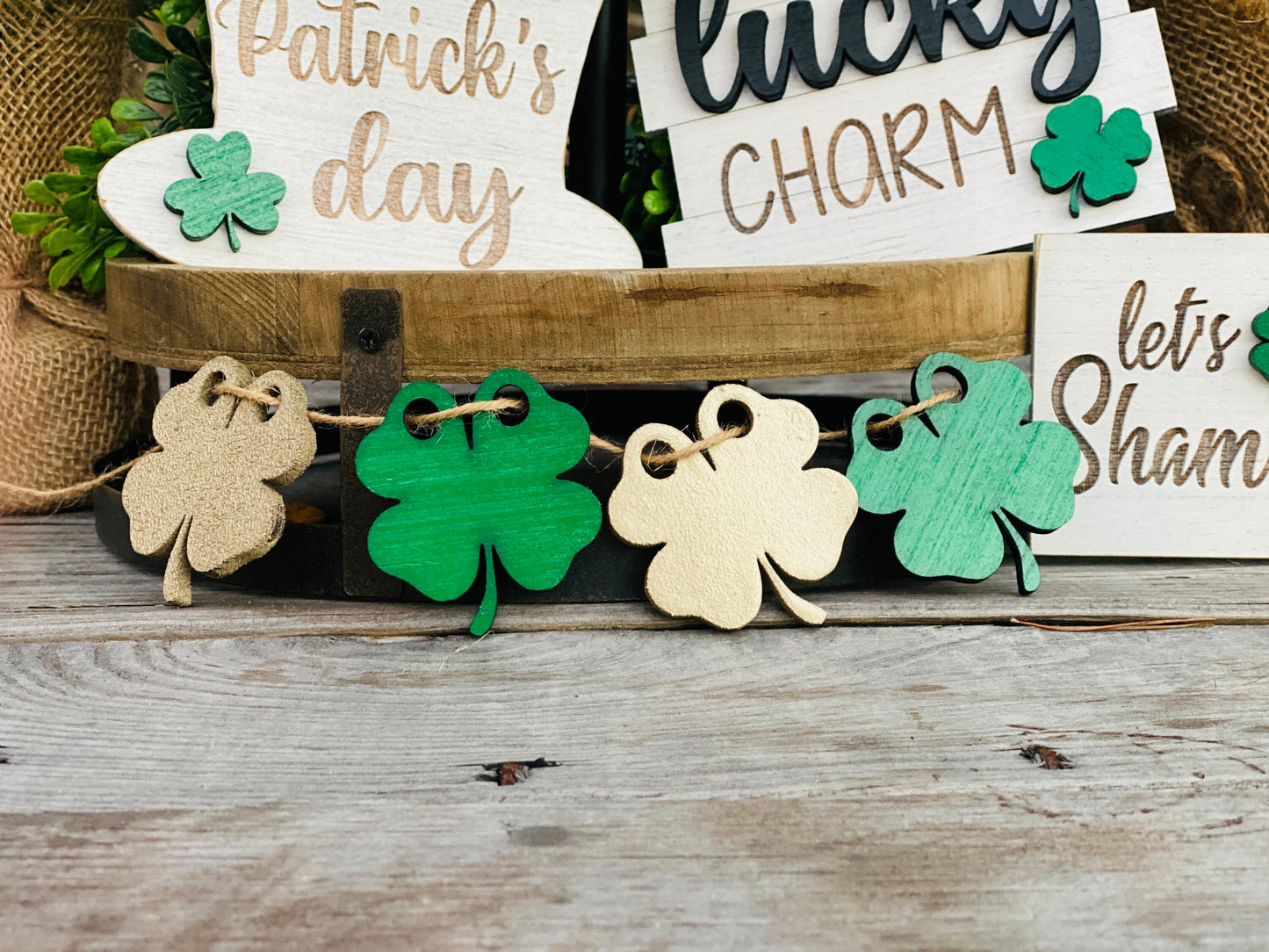 St Patrick’s day tier tray set, home decor, St. Patty’s, Rae dunn decor, shamrock cafe, lucky charm, pot of gold, mini signs, clover