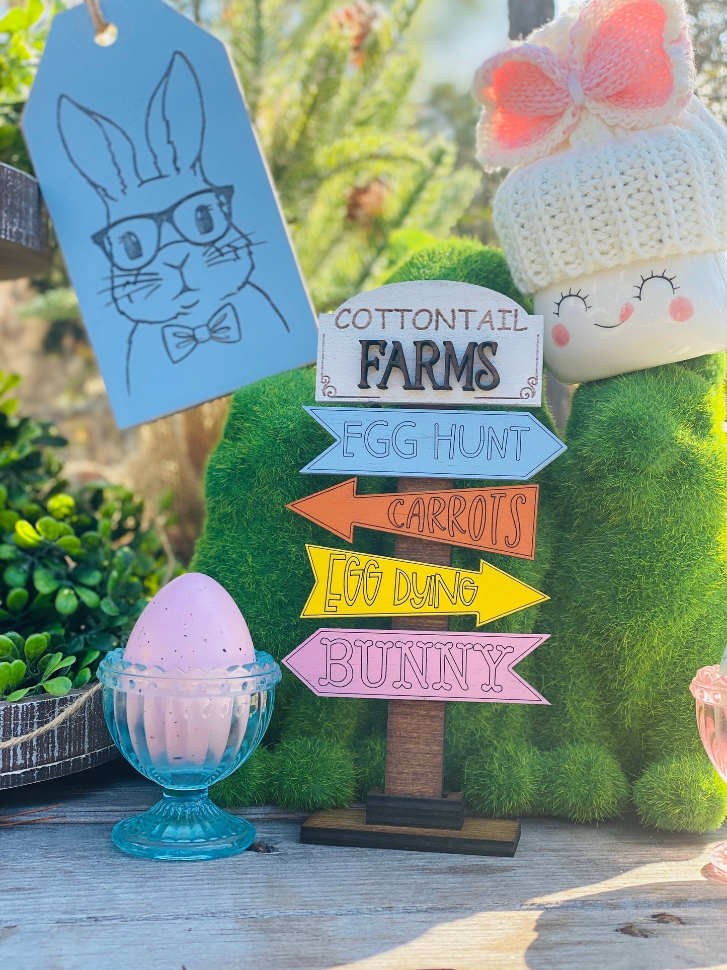 Easter bunny tier tray decor, tier tray set, Rae dunn decor, mini signs, 3d, tier tray signs, Easter, cottontail farms, shake your tail