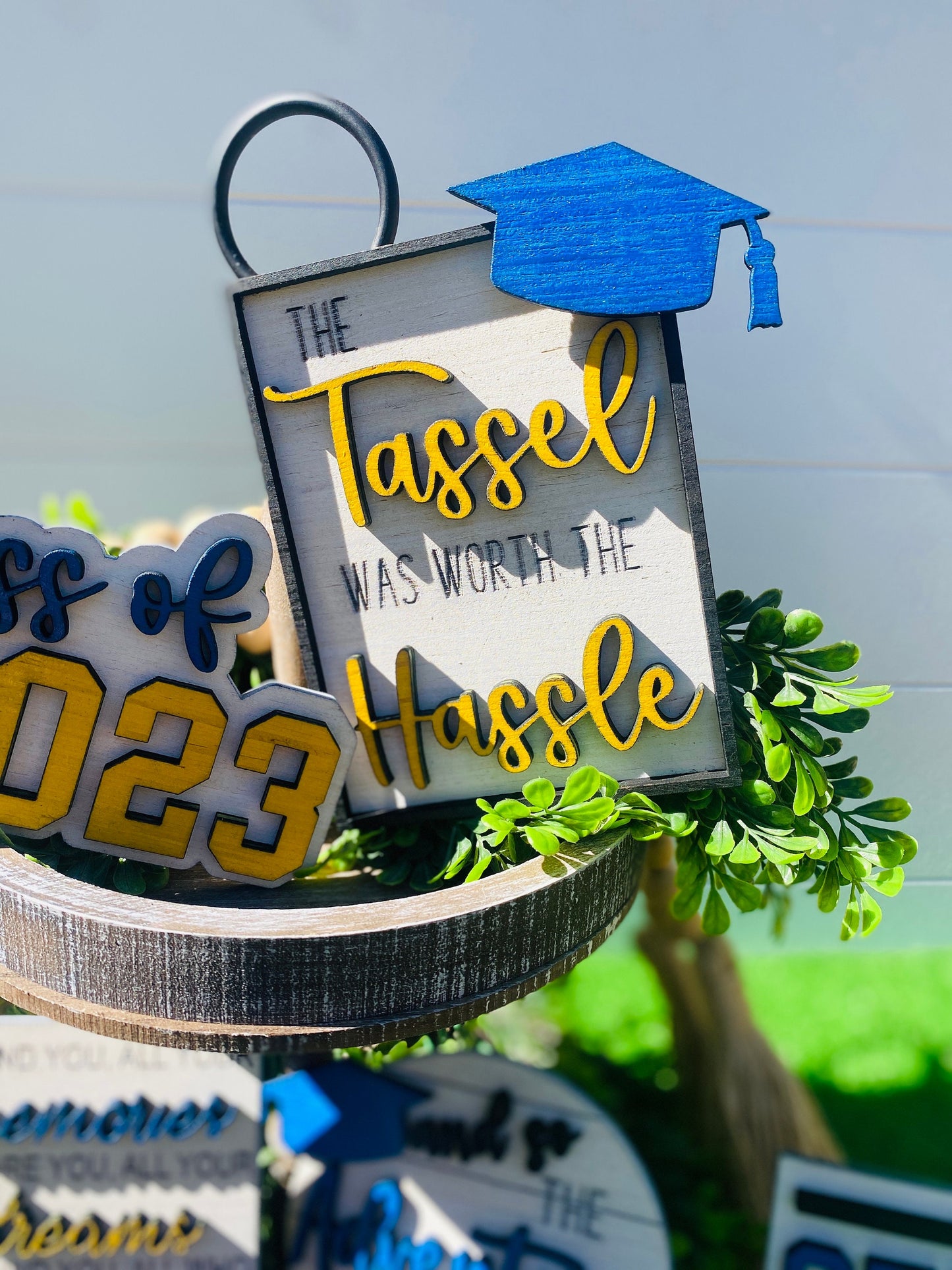 Graduation / Senior 2025 / Tier Tray decor / class of 2025 / home decor / #done / college /high school / tassel was worth the hassle seniors