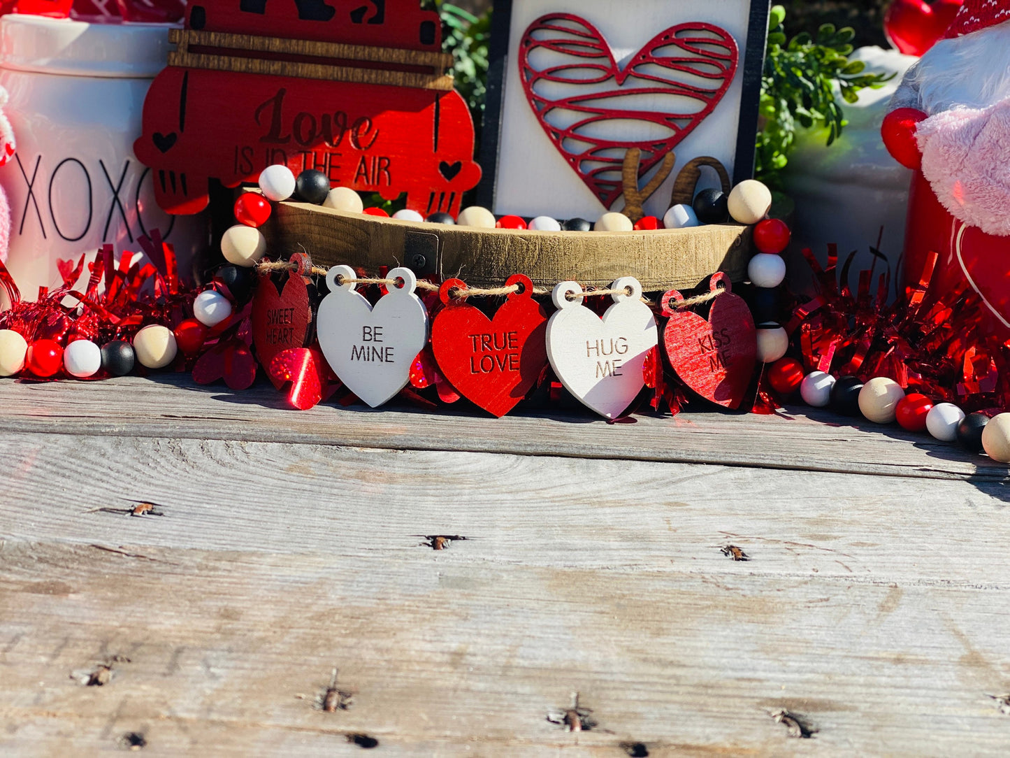 Valentines tier tray, home decor, tier tray set, sweetheart, love shack, Cupid, valentine, be mine, Rae dunn decor, true love, hugs, kisses