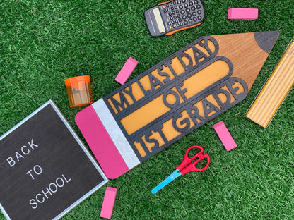 back to school photo prop, interchangeable pencil, 100 days of school, pre-k-12, first day of school, last day of school, education