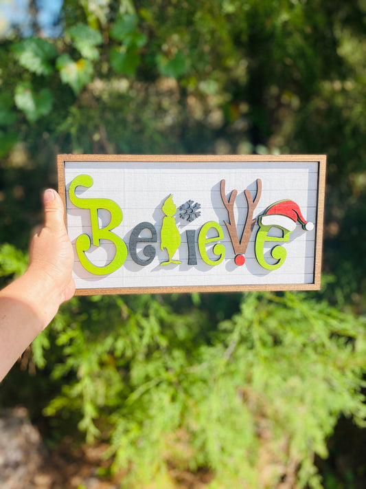 Holiday decor,home decor, believe sign, Christmas, Reindeer, Christmas decor, believe, farmhouse decor,xmas decor, Rae Dunn decor
