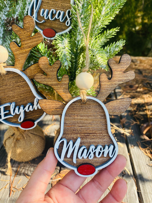 2 DAY SHIPPING, personalized reindeer ornaments, personalized decor, custom, custom gift tags, Christmas decor, Xmas ornament, stocking tag